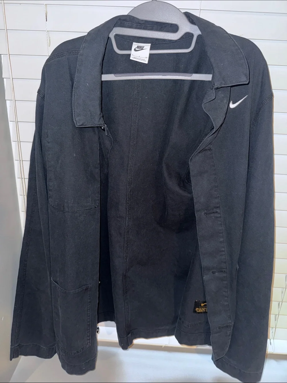 Nike Black Lightweight Overshirt with White Swoosh